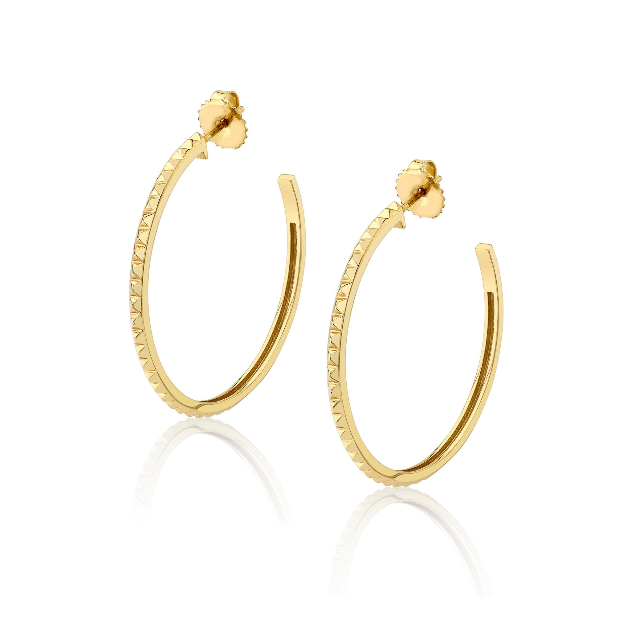 MICHAEL M Earrings 14K Yellow Gold Foundation Hoop Earrings ER368