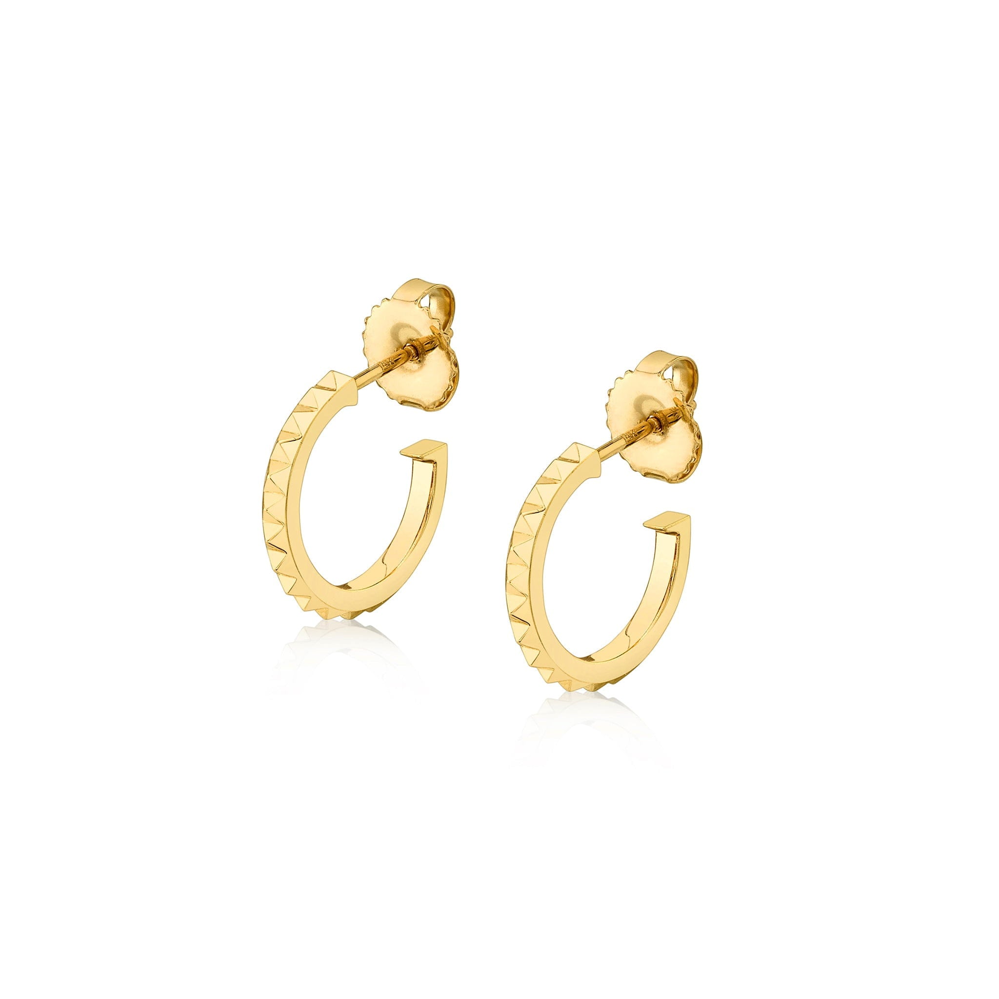 MICHAEL M Earrings 14K Yellow Gold Foundation Huggie Hoops ER376