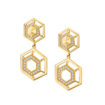 MICHAEL M Earrings 14K Yellow Gold Hex Truss Cocktail Earrings ER512