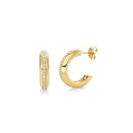 MICHAEL M Earrings 14K Yellow Gold Large Pavé Luxe Link Hoops