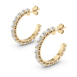 MICHAEL M Earrings 14K Yellow Gold Meksian Diamond Hoop Earrings