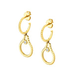 MICHAEL M Earrings 14K Yellow Gold Mini Signature MM Tetra Earrings ER374