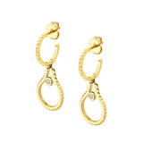 MICHAEL M Earrings 14K Yellow Gold Mini Signature MM Tetra Earrings ER374