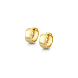 MICHAEL M Earrings 14K Yellow Gold Orb Wide Huggie Hoops