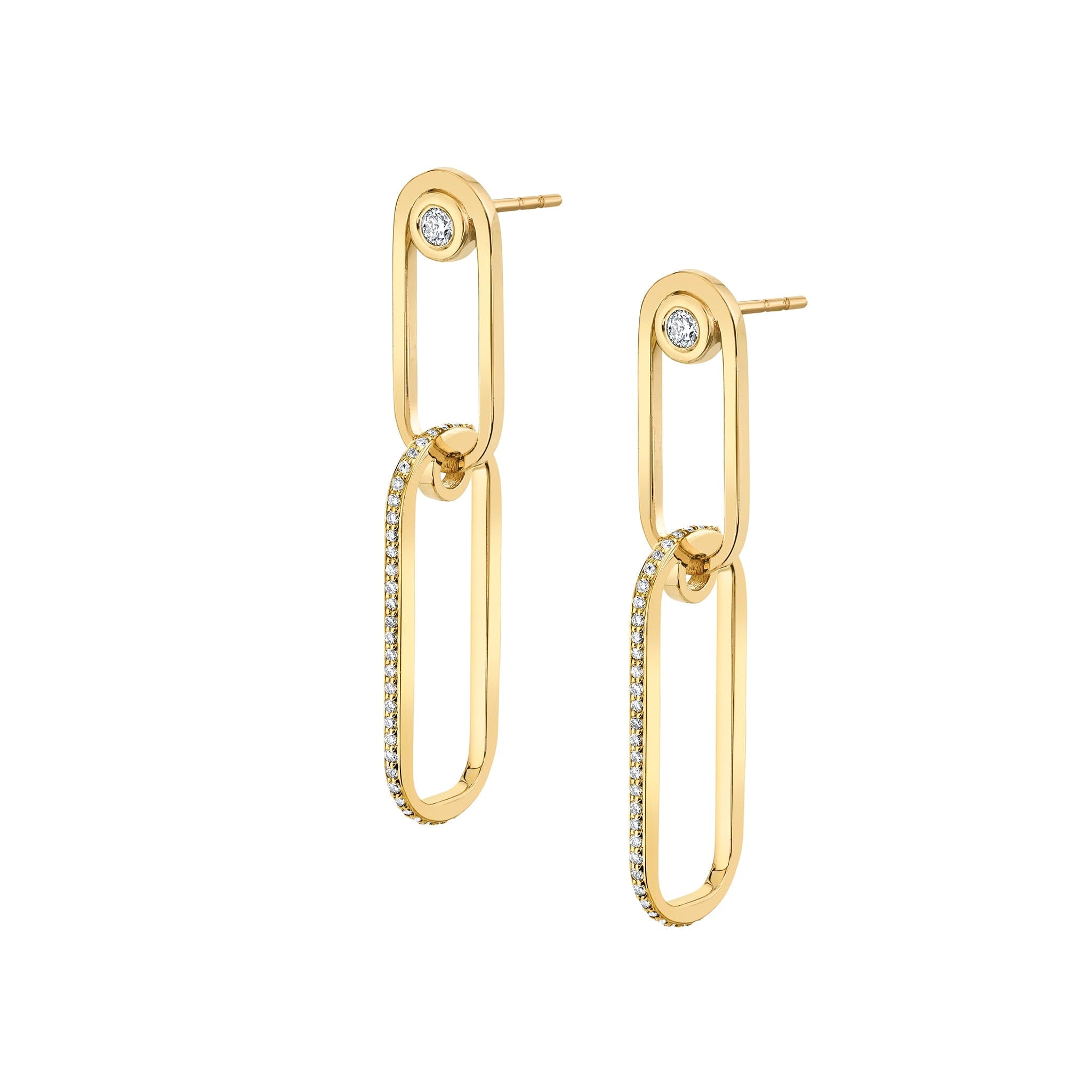 MICHAEL M Earrings 14K Yellow Gold Pavé Couplet Earrings ER353PV