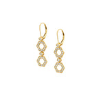MICHAEL M Earrings 14K Yellow Gold Pavé Hex Short Infinity Earrings ER517