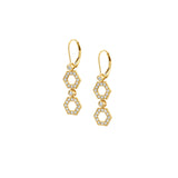 MICHAEL M Earrings 14K Yellow Gold Pavé Hex Short Infinity Earrings ER517