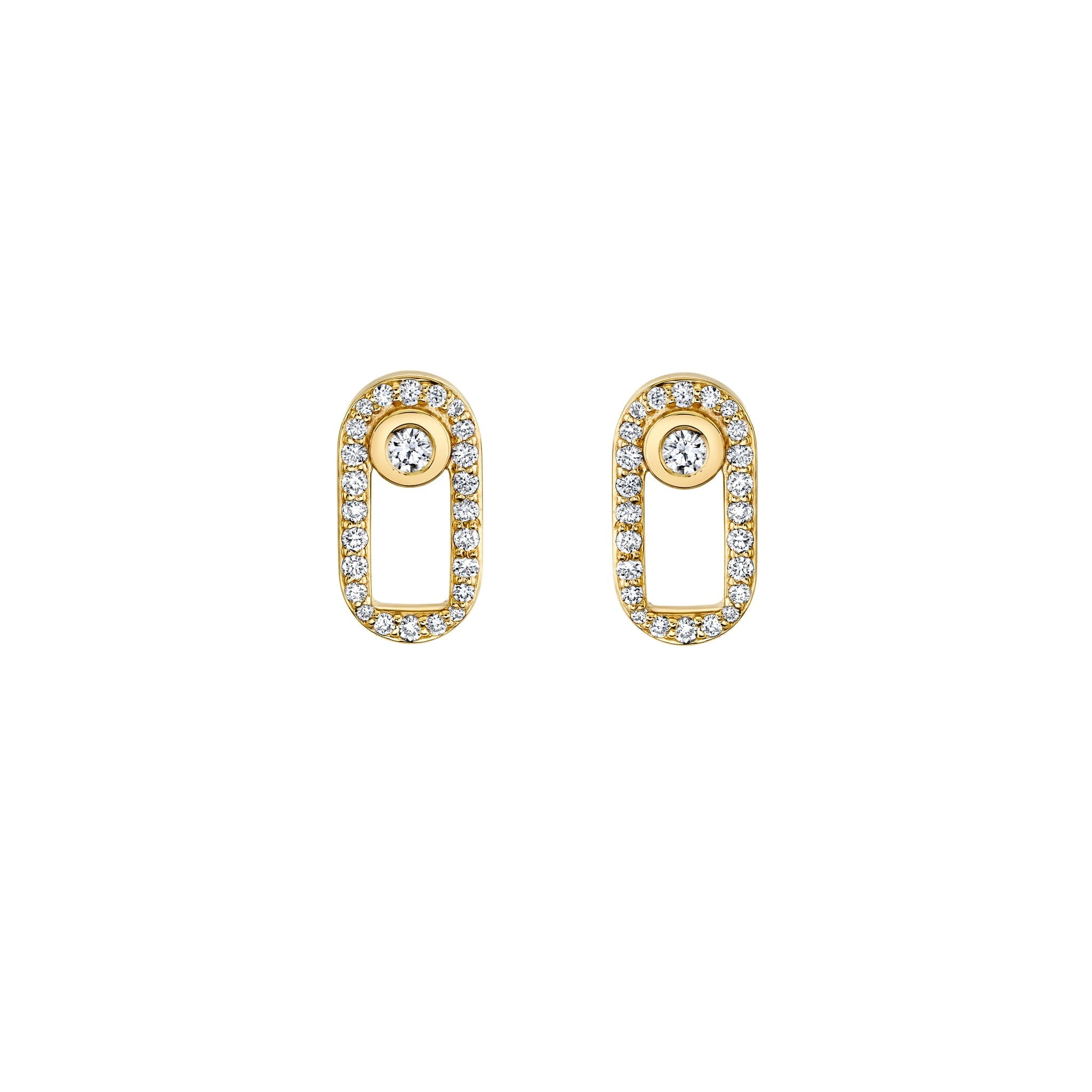 MICHAEL M Earrings 14K Yellow Gold Pave Singleton Studs ER354PV