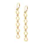 MICHAEL M Earrings 14K Yellow Gold Plain Hex Long Infinity Earrings ER500