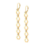 MICHAEL M Earrings 14K Yellow Gold Plain Hex Long Infinity Earrings ER500