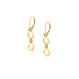 MICHAEL M Earrings 14K Yellow Gold Plain Hex Short Infinity Earrings ER516