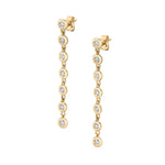 MICHAEL M Earrings 14K Yellow Gold Round Bezel Tennis Earrings ER414YG