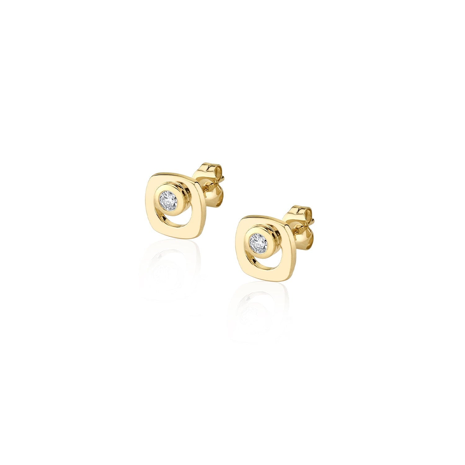 MICHAEL M Earrings 14K Yellow Gold Signature Studs ER436