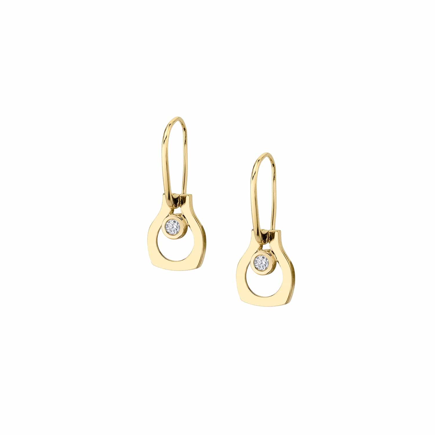 MICHAEL M Earrings 14K Yellow Gold Signature Swinging Hook Earrings in Yellow Gold ER432