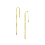 MICHAEL M Earrings 14K Yellow Gold Single Stone Foundation Bar Earrings ER369