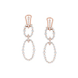 MICHAEL M Earrings 18K Rose Gold Cloud Oval Drop Earrings