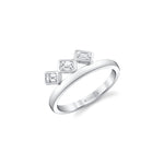 MICHAEL M Earrings 18K White Gold / 4 Montage Floating Emerald Ring F556