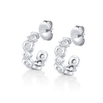 MICHAEL M Earrings 18K White Gold Bezel Round and Princess Hoops ER631