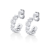 MICHAEL M Earrings 18K White Gold Bezel Round and Princess Hoops ER631