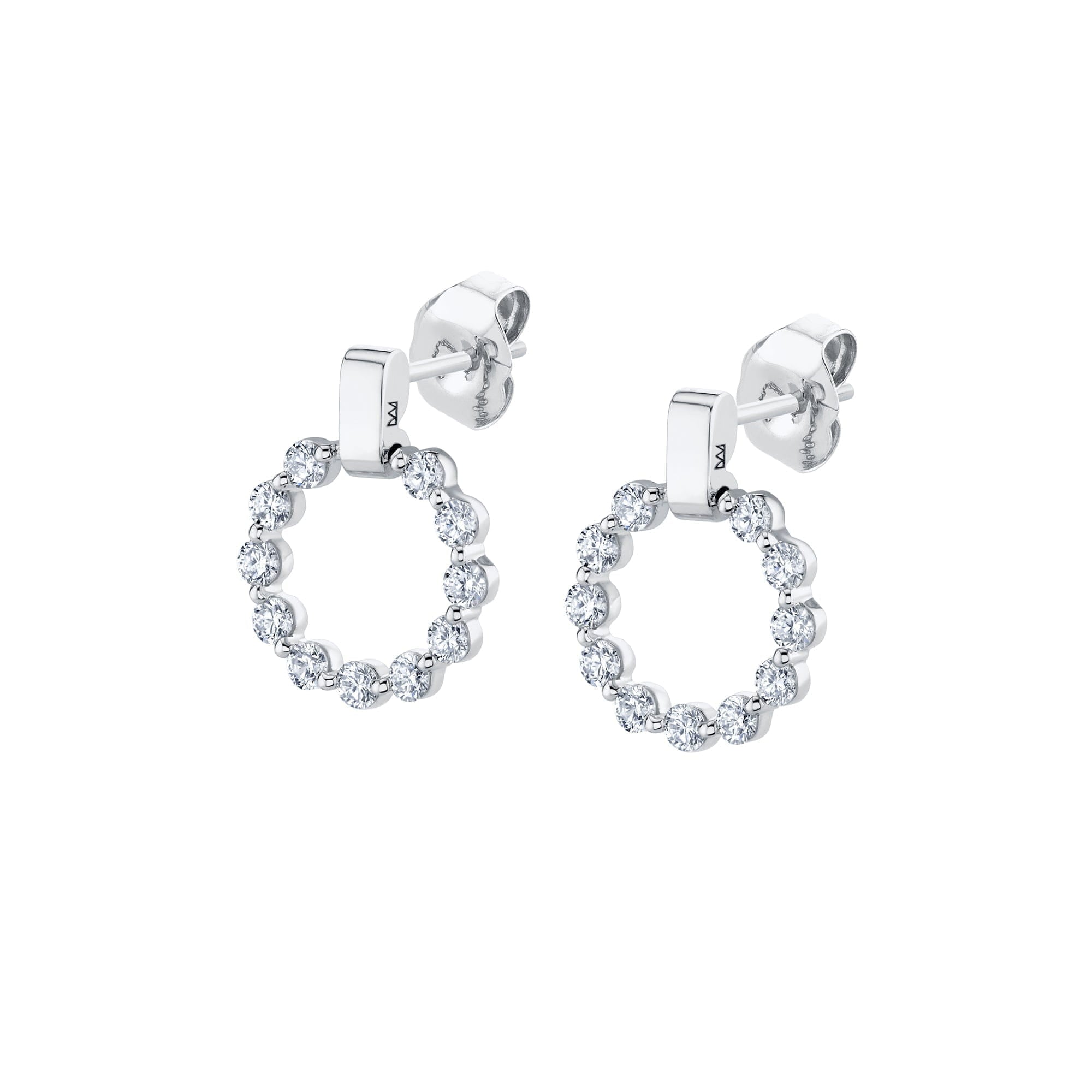 MICHAEL M Earrings 18K White Gold Cloud Mini Single Drop Earrings ER386-S
