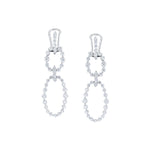 MICHAEL M Earrings 18K White Gold Cloud Oval Drop Earrings