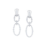 MICHAEL M Earrings 18K White Gold Cloud Oval Drop Earrings