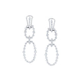 MICHAEL M Earrings 18K White Gold Cloud Oval Drop Earrings ER622
