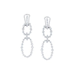 MICHAEL M Earrings 18K White Gold Cloud Oval Drop Earrings ER622