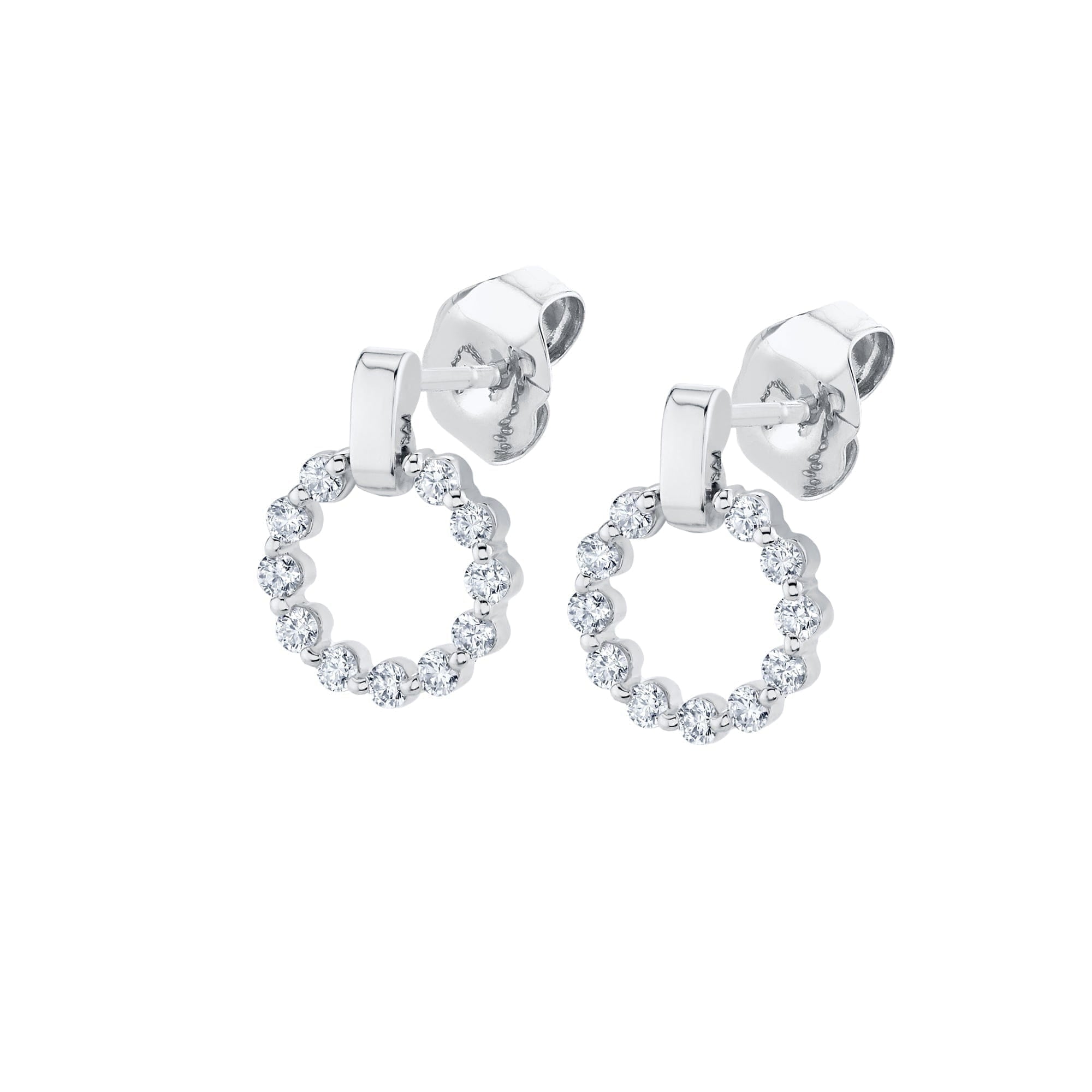 MICHAEL M Earrings 18K White Gold Cloud Single Drop Earrings ER386-M