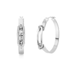 MICHAEL M Earrings 18K White Gold Link Hoop Earrings ER362HP