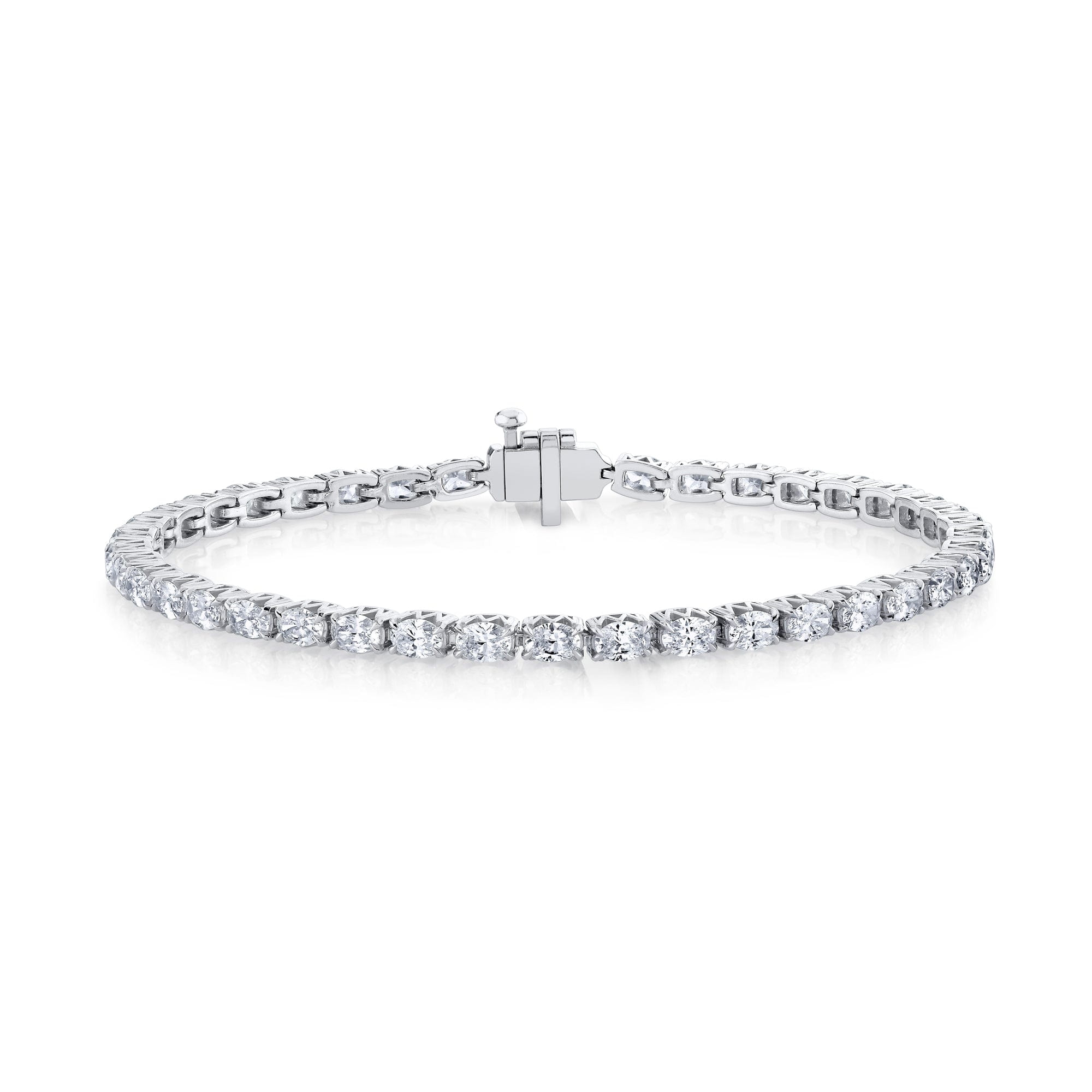 MICHAEL M Earrings 18K White Gold Meksian Oval Tennis Bracelet