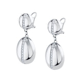 MICHAEL M Earrings 18K White Gold Orb Double Drop Earrings ER623