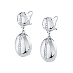 MICHAEL M Earrings 18K White Gold Orb Double Drop Earrings ER623