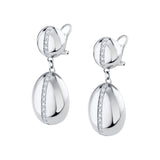 MICHAEL M Earrings 18K White Gold Orb Double Drop Earrings ER623