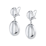 MICHAEL M Earrings 18K White Gold Orb Double Drop Earrings ER623