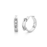 MICHAEL M Earrings 18K White Gold Wide Luxe Link Hoop Earrings ER361HP