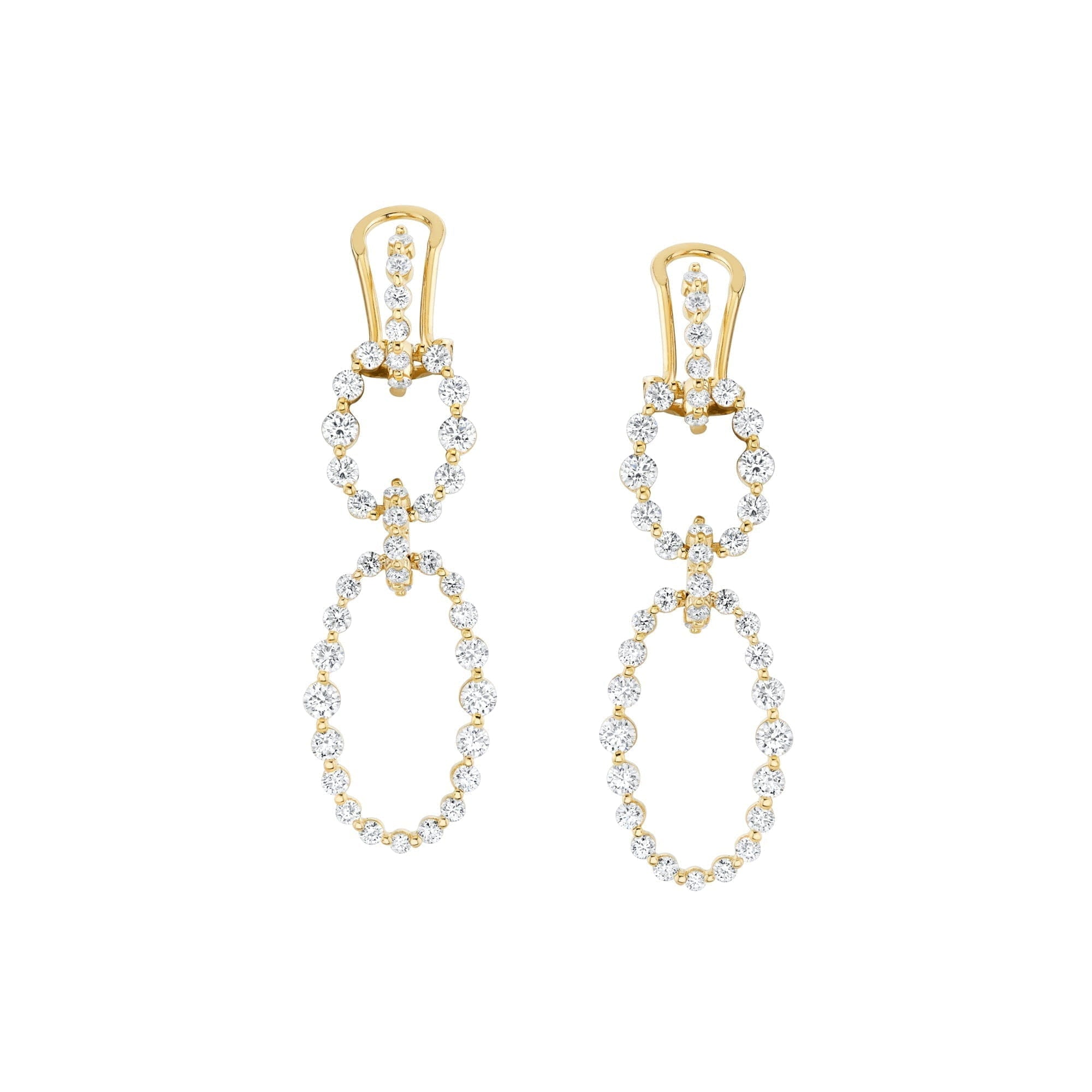 MICHAEL M Earrings 18K Yellow Gold Cloud Oval Drop Earrings ER622