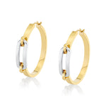 MICHAEL M Earrings 18K Yellow Gold with White Gold Link Hoop Earrings ER362HP