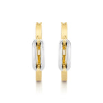MICHAEL M Earrings 18K Yellow Gold with White Gold Link Hoop Earrings ER362HP