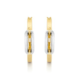 MICHAEL M Earrings 18K Yellow Gold with White Gold Link Hoop Earrings ER362HP