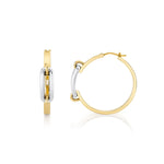 MICHAEL M Earrings 18K Yellow Gold with White Gold Link Hoop Earrings ER362HP