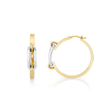 MICHAEL M Earrings 18K Yellow Gold with White Gold Link Hoop Earrings ER362HP