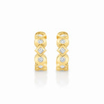 MICHAEL M Earrings Bezel Round and Princess Hoops