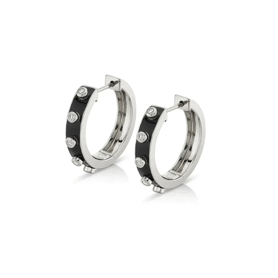 MICHAEL M Earrings Chroma Extruded Bezel Huggies