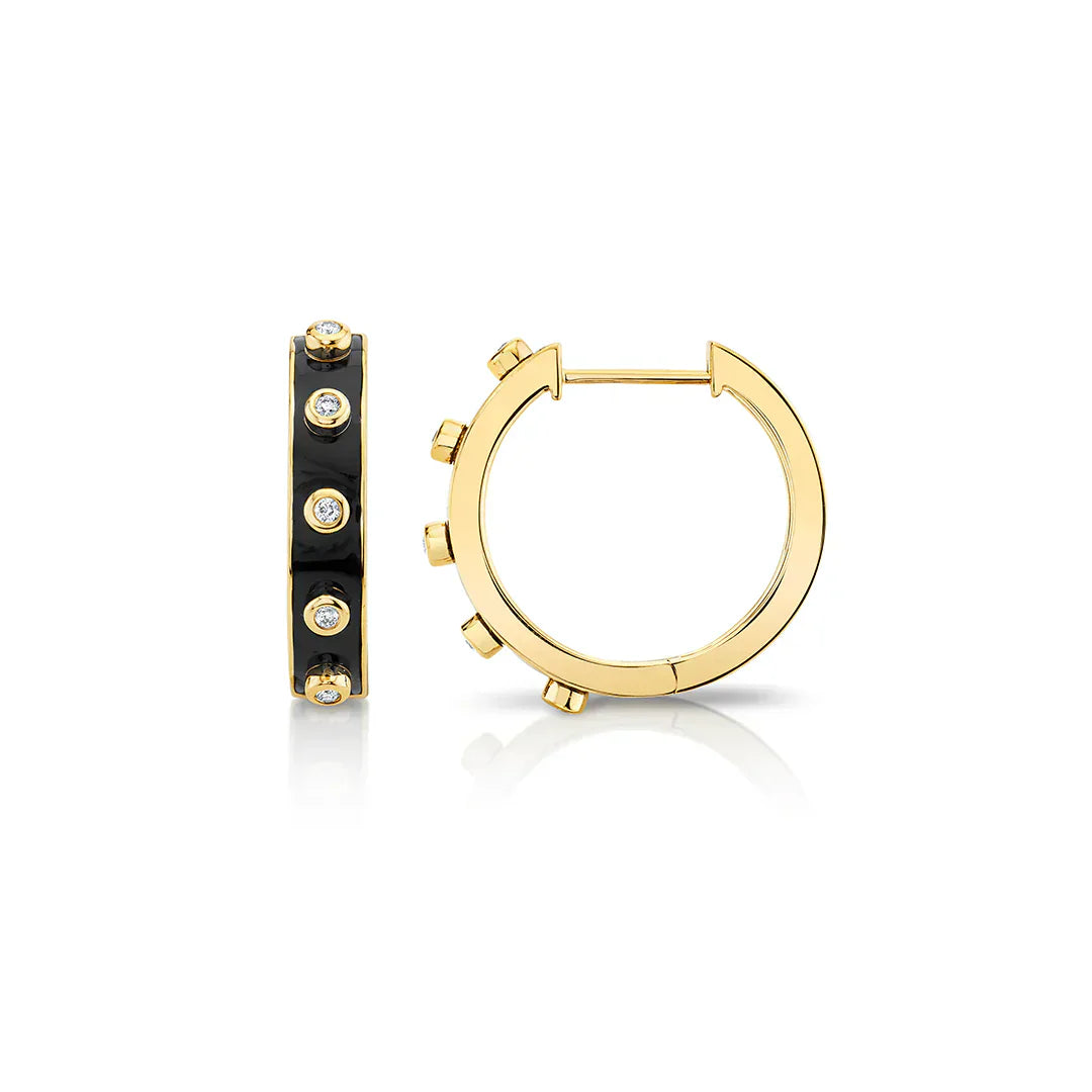 MICHAEL M Earrings Chroma Extruded Bezel Huggies