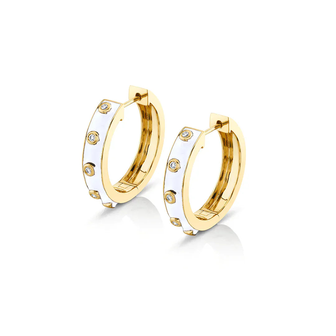 MICHAEL M Earrings Chroma Extruded Bezel Huggies