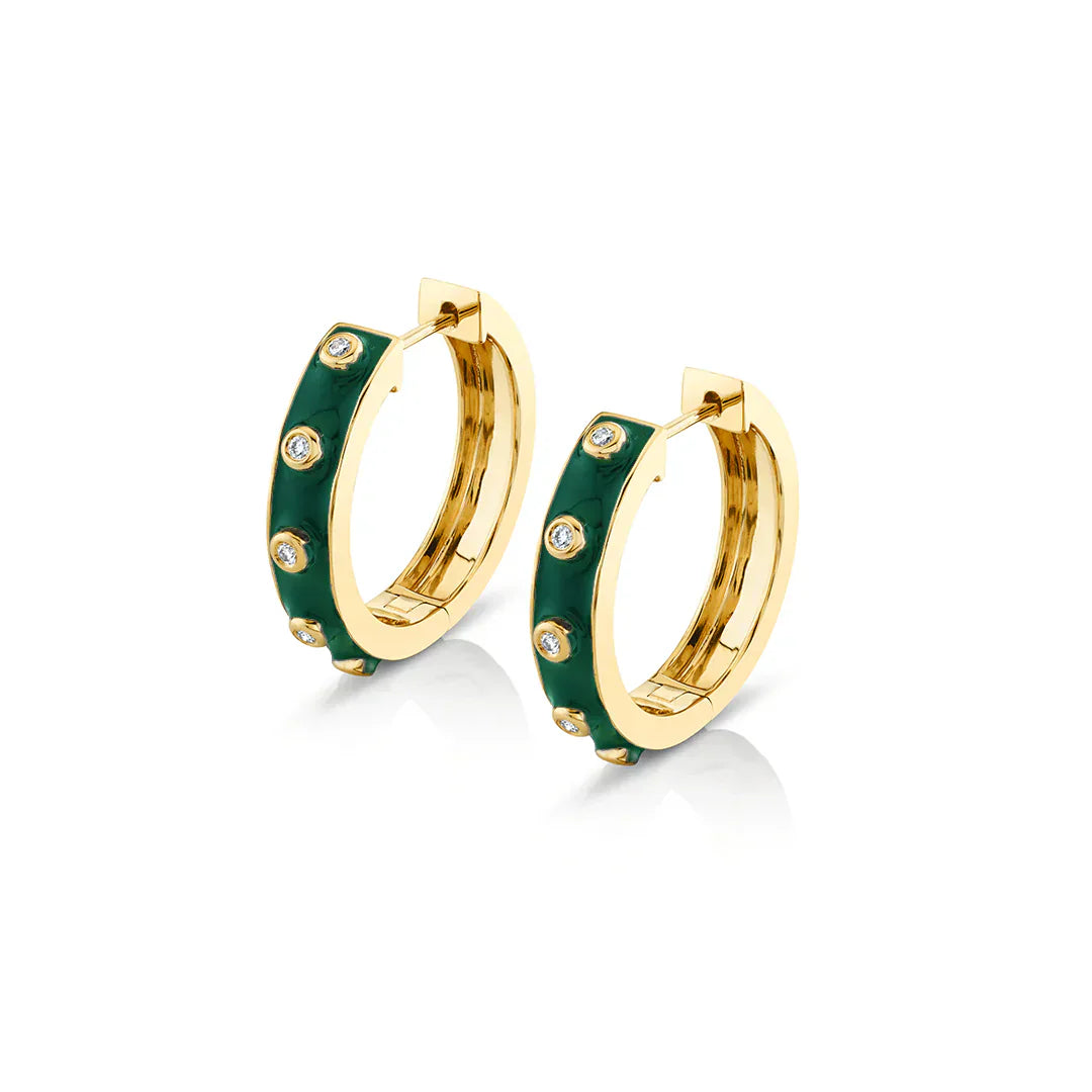 MICHAEL M Earrings Chroma Extruded Bezel Huggies