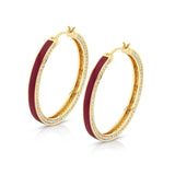 MICHAEL M Earrings Chroma Pavé Edge Hoop Earrings