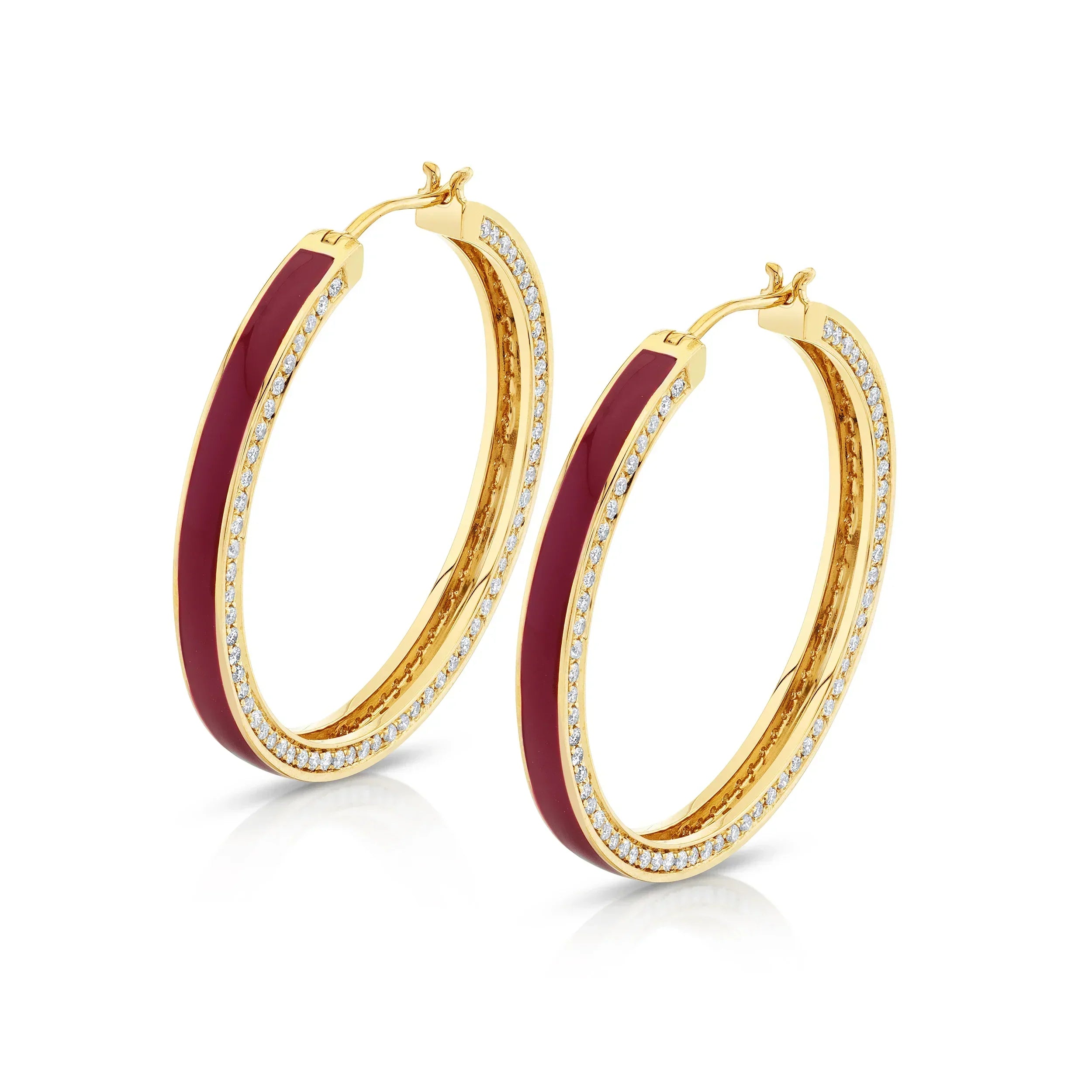 MICHAEL M Earrings Chroma Pavé Edge Hoop Earrings