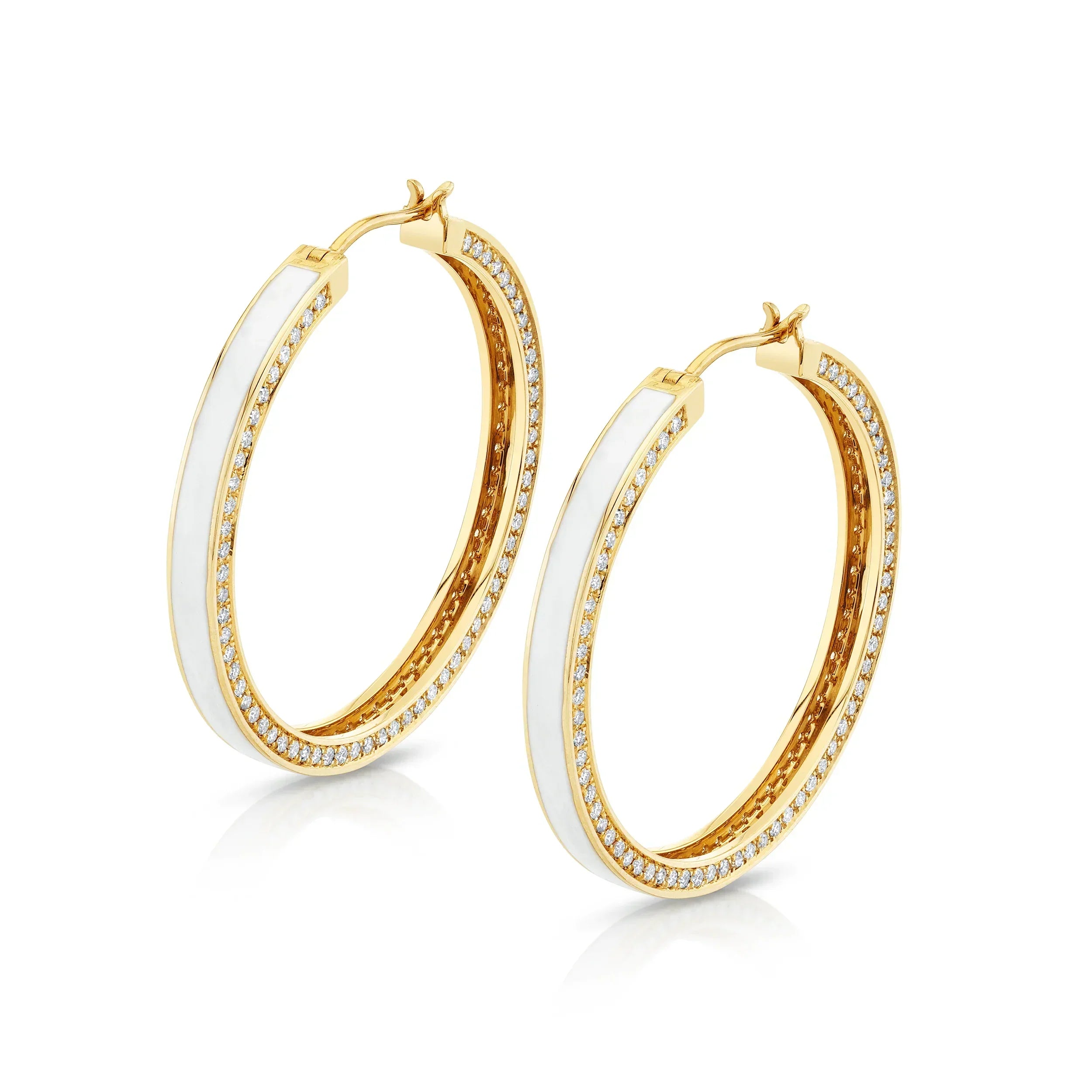 MICHAEL M Earrings Chroma Pavé Edge Hoop Earrings